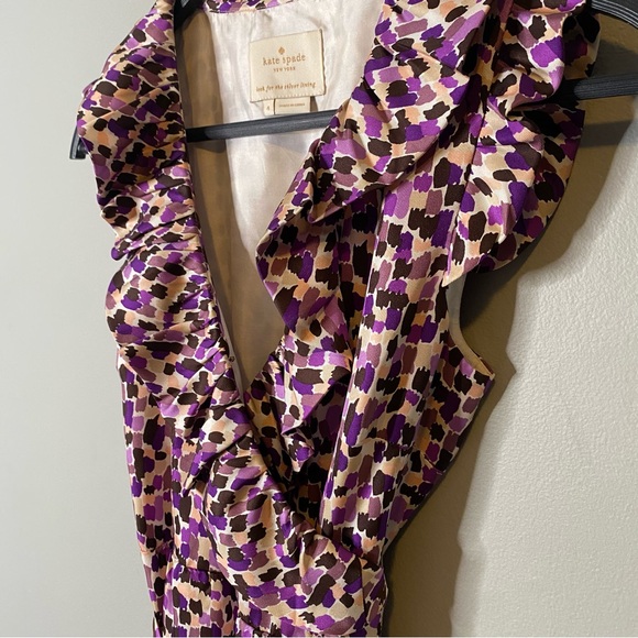 Kate Spade Printed Silk Wrap Dress - Picture 4 of 6